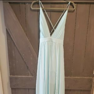 Sky blue chiffon maxi dress